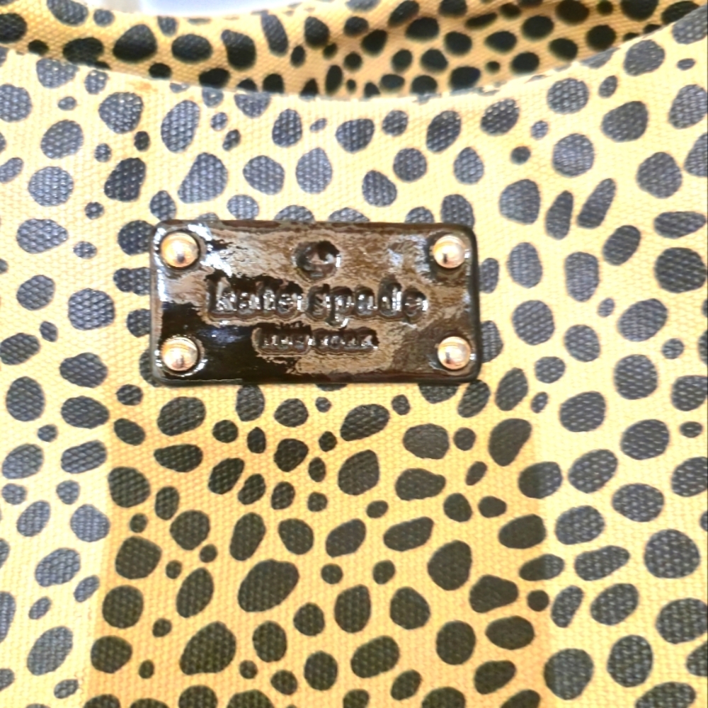 Kate Spade Vintage Shoulder Bag Animal Print Patent Leather Straps Red Interior - Picture 2 of 13